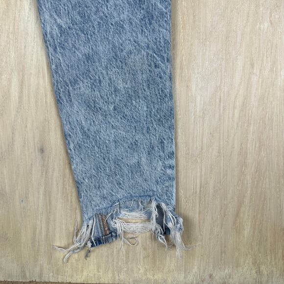 American Eagle Comfort Stretch Waistband Mom Jean Distressed Destroyed Jeans 0 - Picture 8 of 16